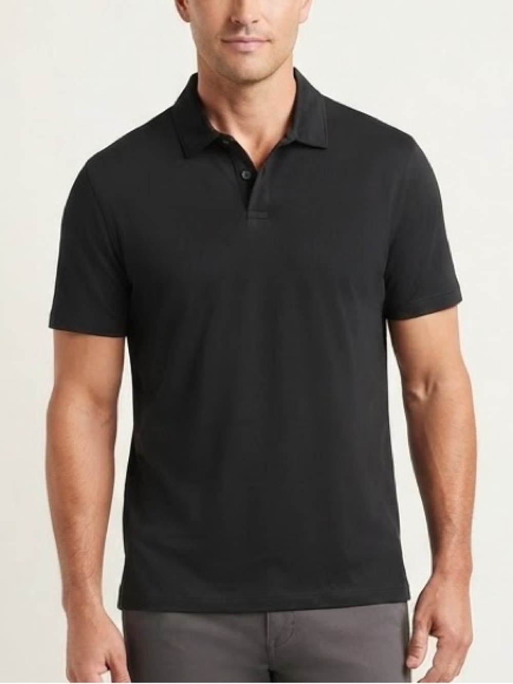 Saks Fifth Avenue Black Short Sleeve Polo Shirt